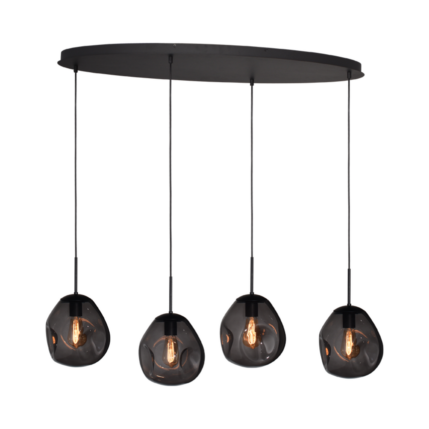 Lava 4 izzós sötétszürke üveg függőlámpa