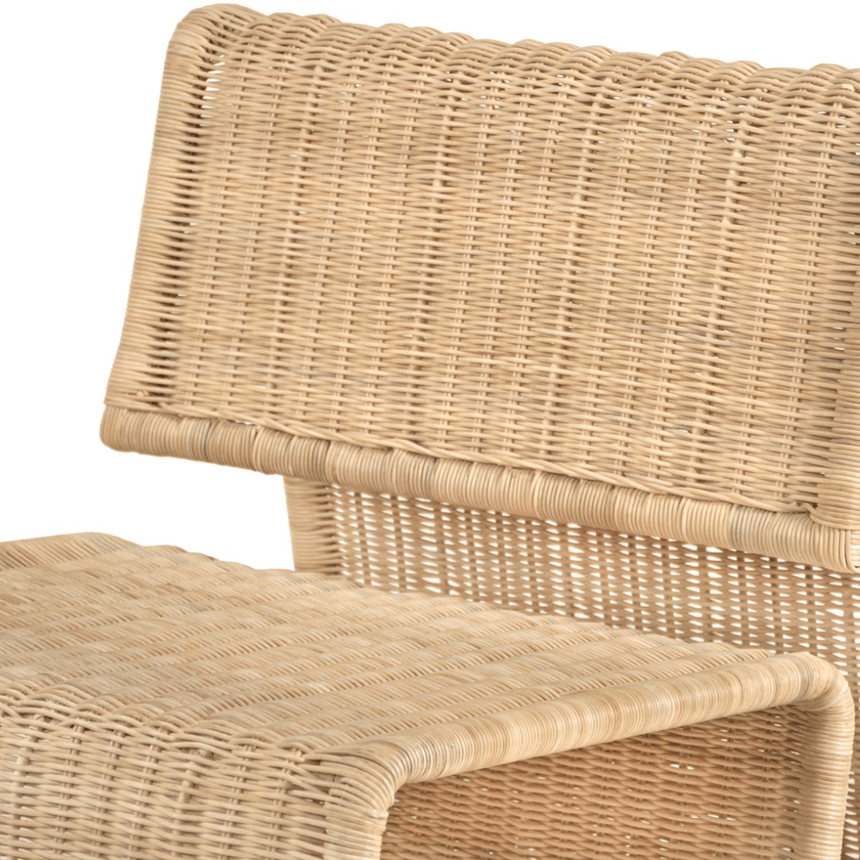 Ribbon rattan armchair