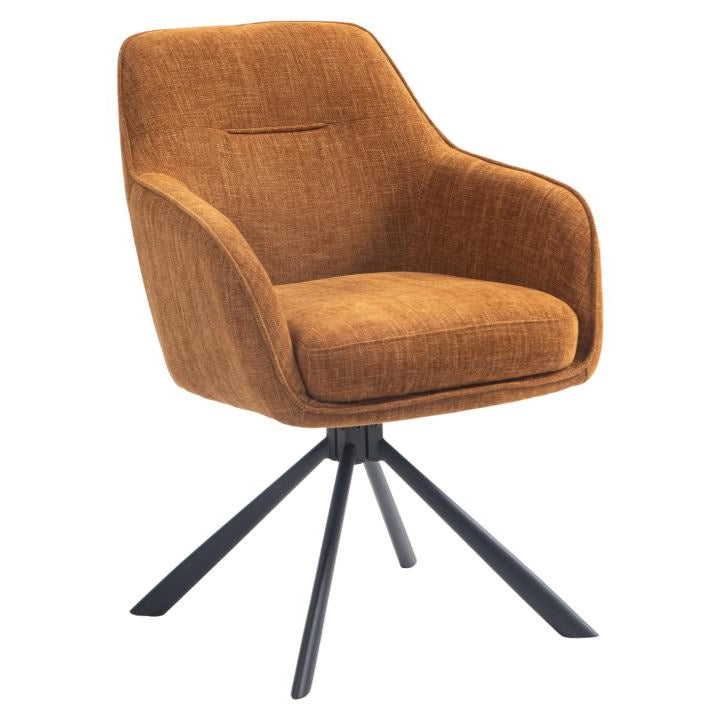 Avola fabric swivel chair with metal legs
