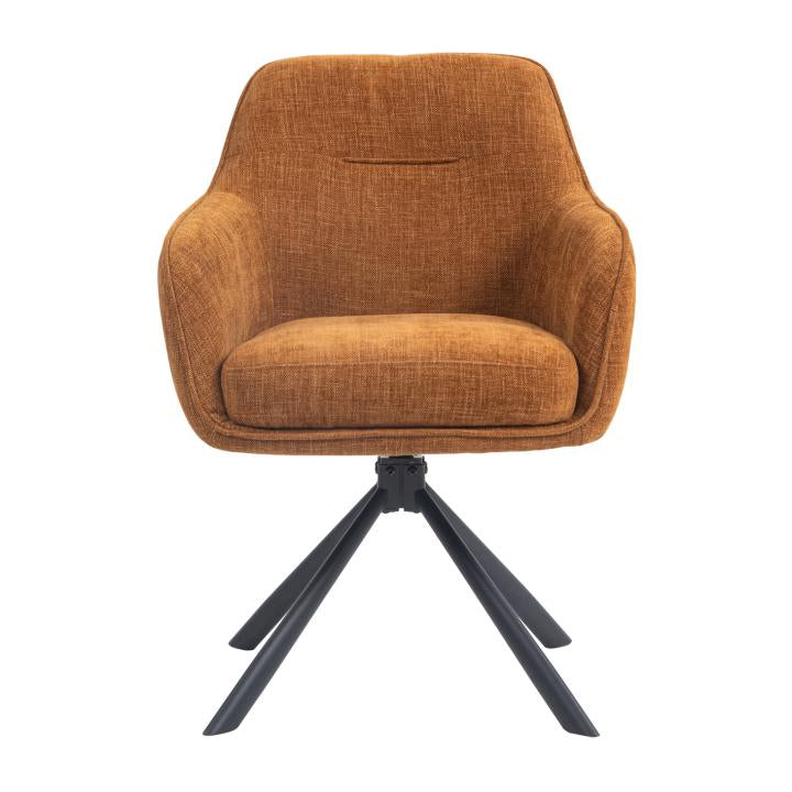 Avola fabric swivel chair with metal legs