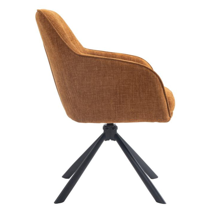 Avola fabric swivel chair with metal legs