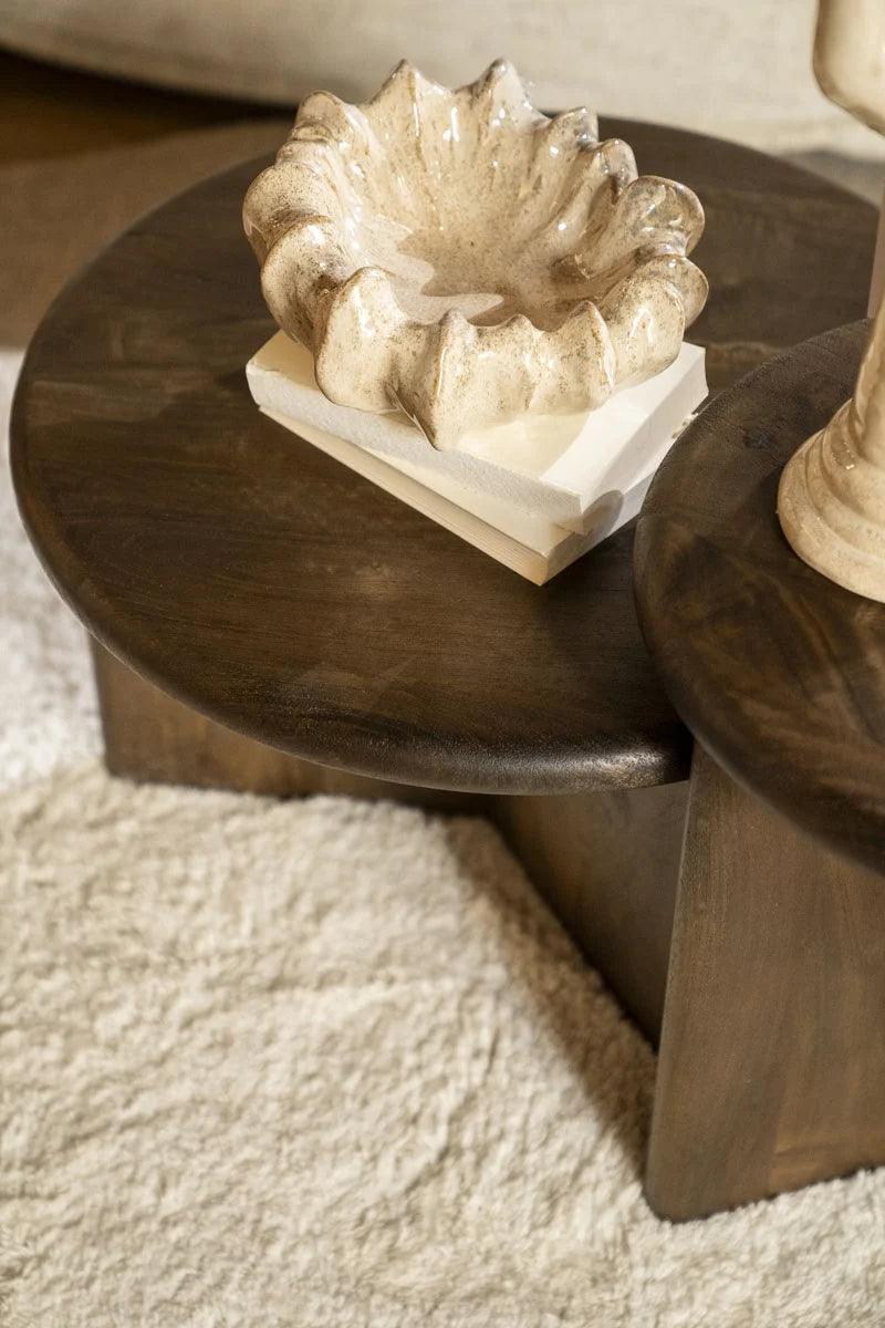 Leoti wooden coffee table Ø60