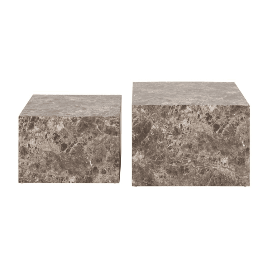 Dice marble effect coffee table set 58x58