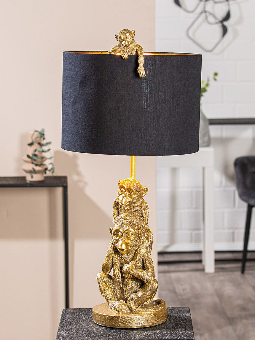 Monkey resin table lamp 34cm