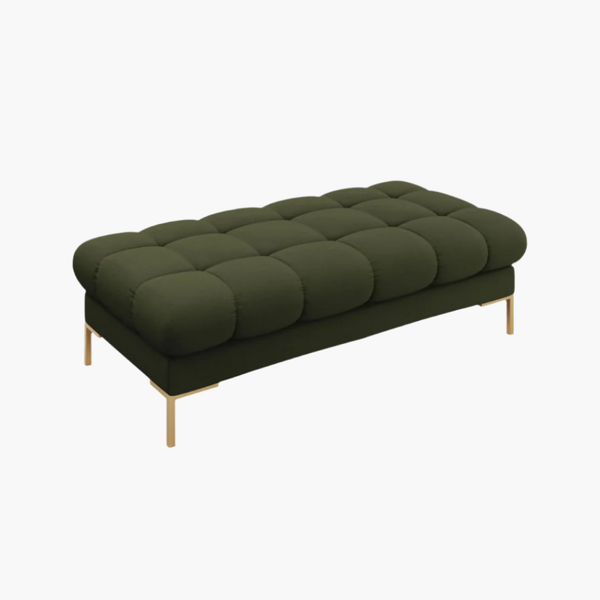 Mamaia fabric bench with gold legs