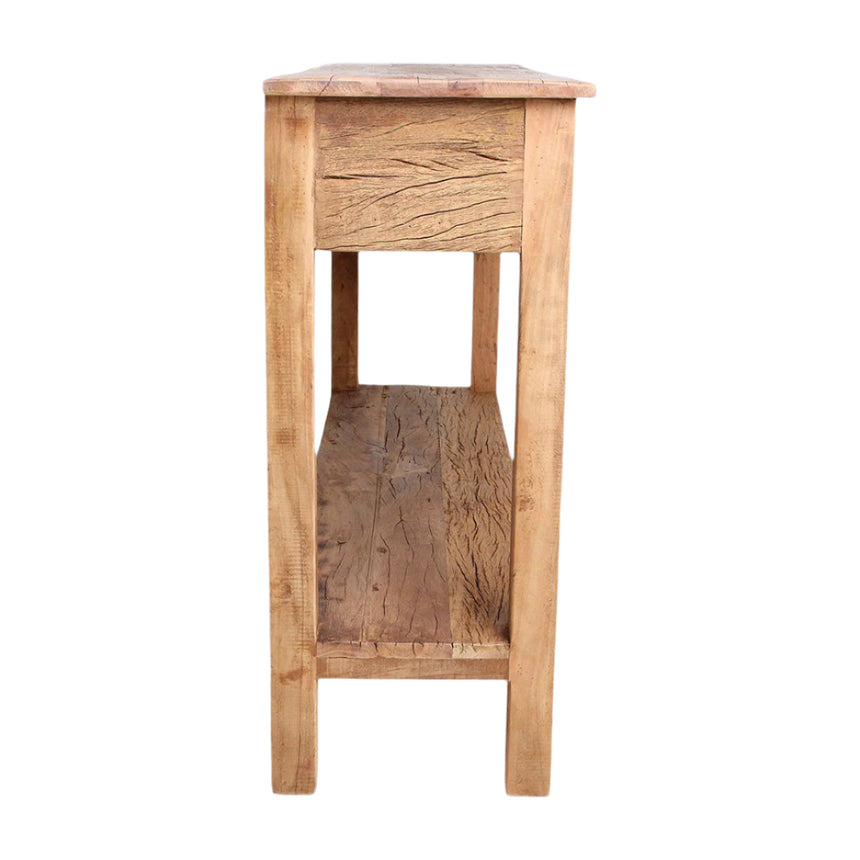 Farmwood wooden console table with drawers