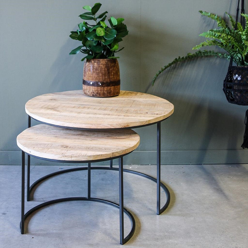 Vintage fa dohányzóasztal szett