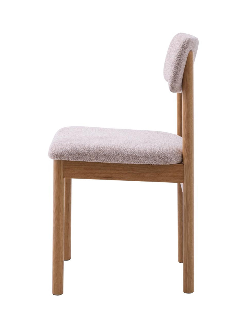 Canora design étkezőszék – Bouclé kárpittal és tölgyfa lábakkal