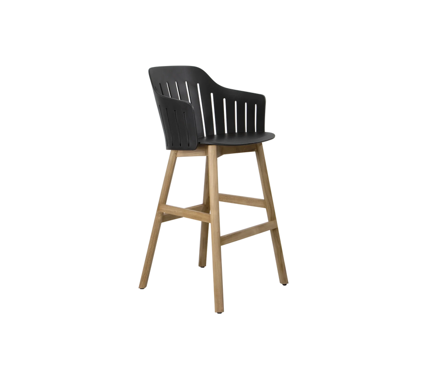 Choice PP kerti bárszék fa lábbal