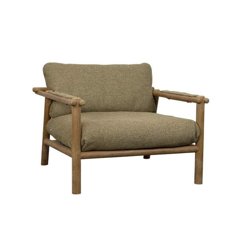 Sticks szövet kerti fotel fa lábbal