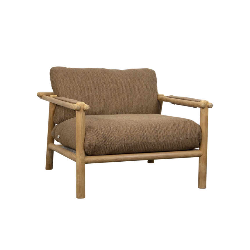 Sticks szövet kerti fotel fa lábbal