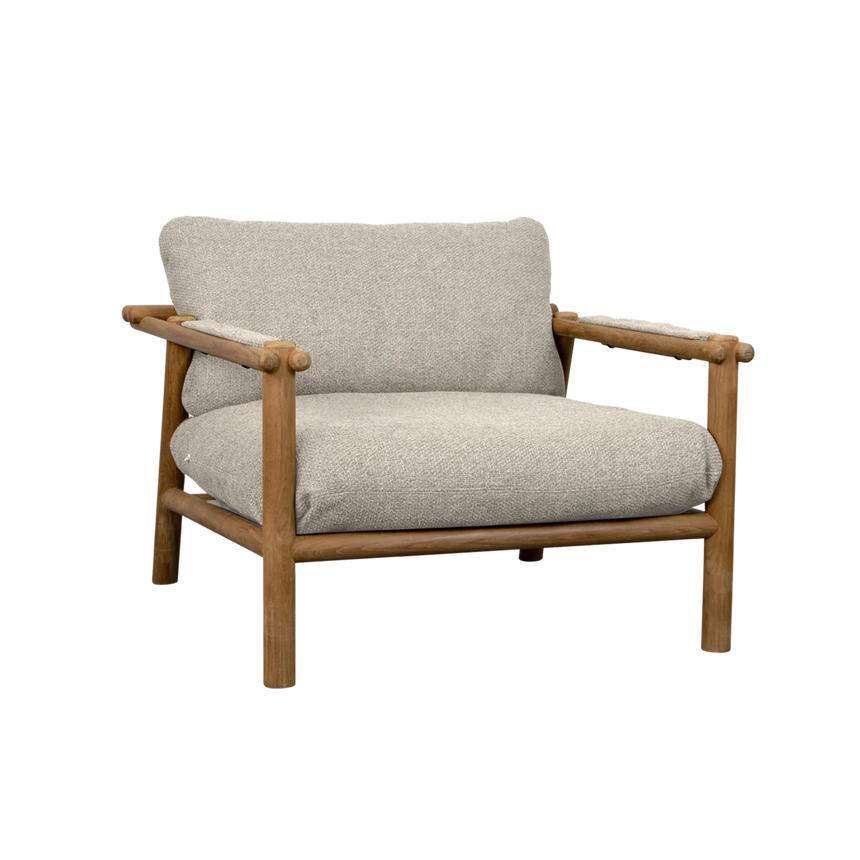 Sticks szövet kerti fotel fa lábbal