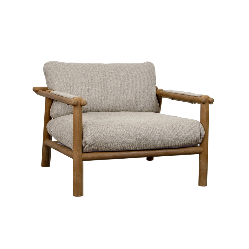 Sticks szövet kerti fotel fa lábbal