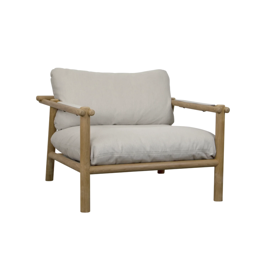 Sticks szövet kerti fotel fa lábbal