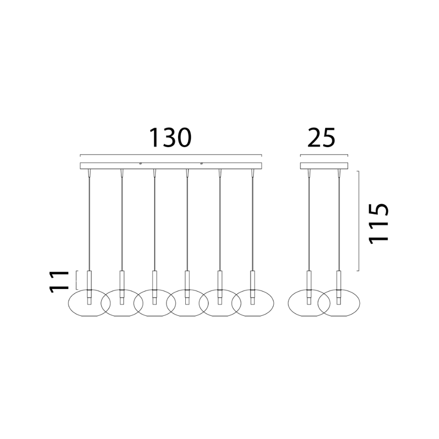 Lido világosszürke üveg függőlámpa