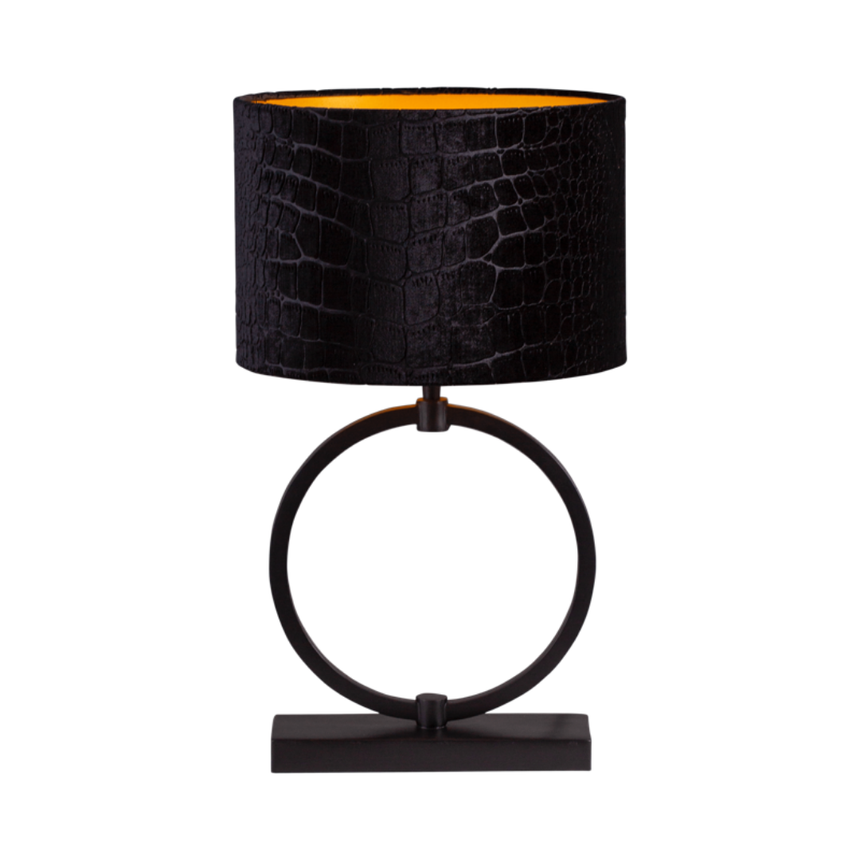 Devon szövet asztali lámpa fekete vázzal 51