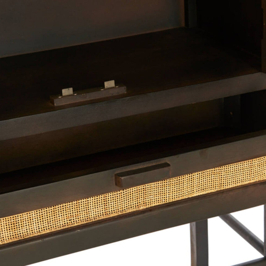 Yellow wooden dining table