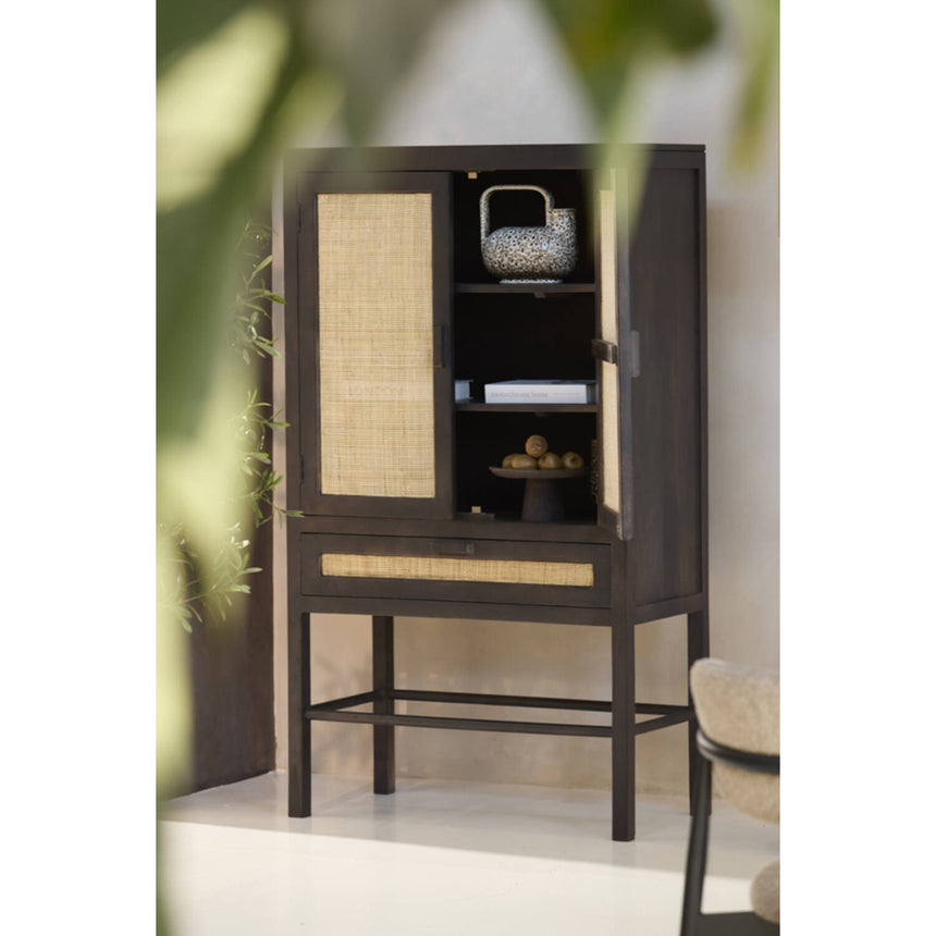 Yellow wooden dining table