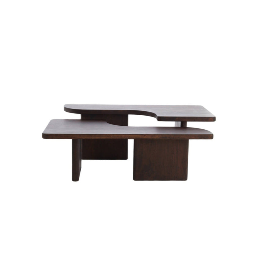 Yellow wooden dining table