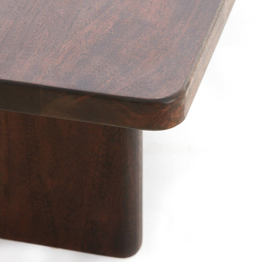 Yellow wooden dining table