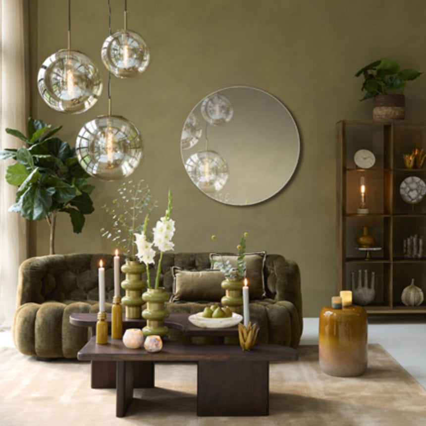 Yellow wooden dining table