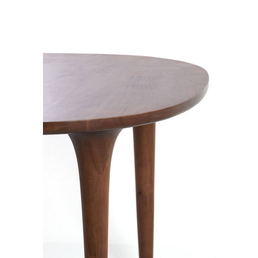 Zale kerek étkezőasztal – Tömör akácfából, bordázott lábazattal