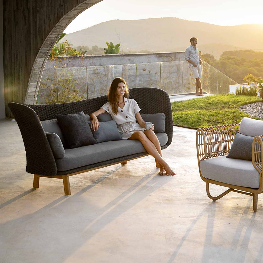 Peacock 3 személyes szövet kerti kanapé