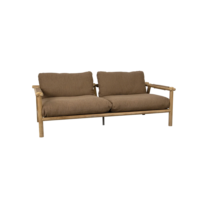 Sticks 2 személyes szövet kerti kanapé fa lábbal