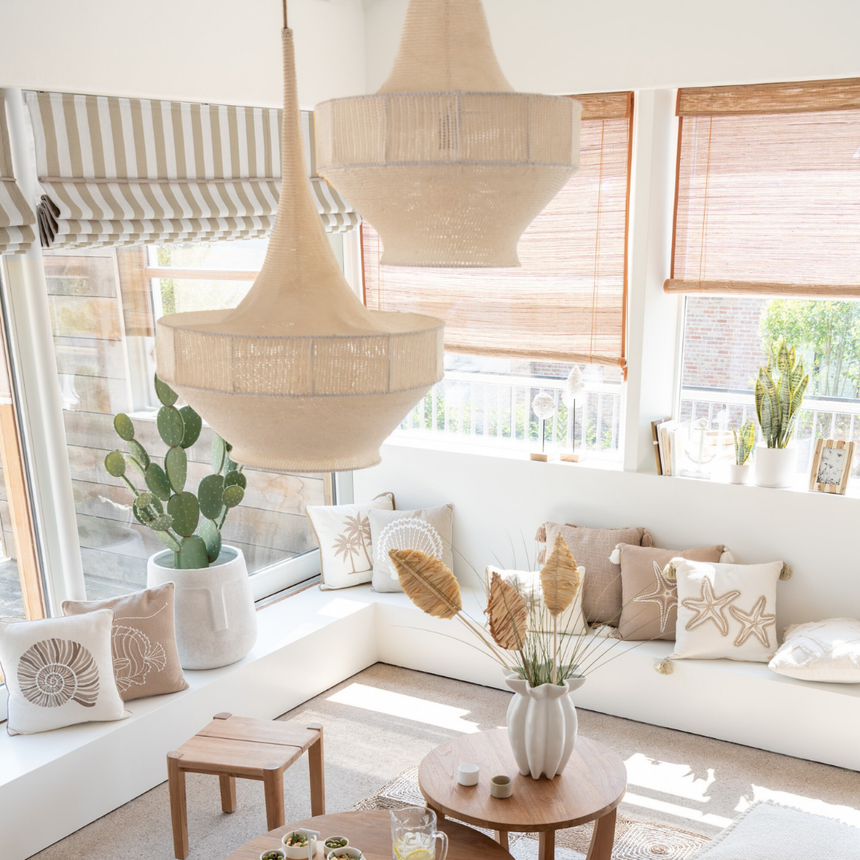 Handknitted szövet függőlámpa