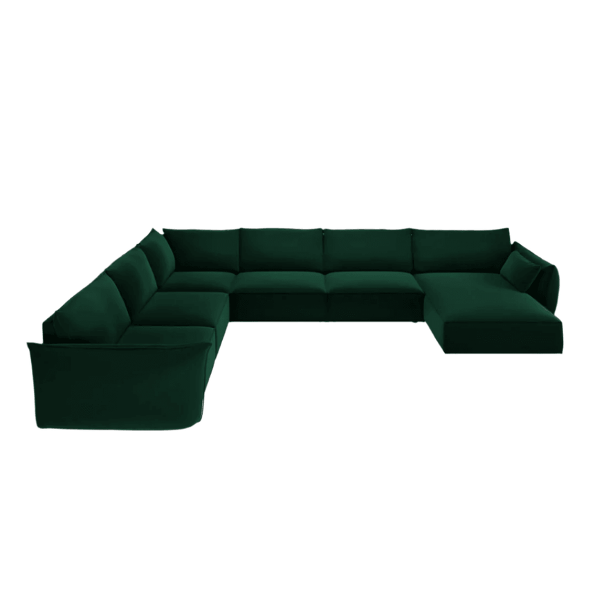 Kaelle U-shaped velvet sofa with left corner unit