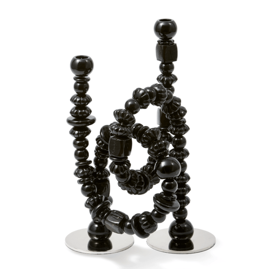 Beads metal candle holder