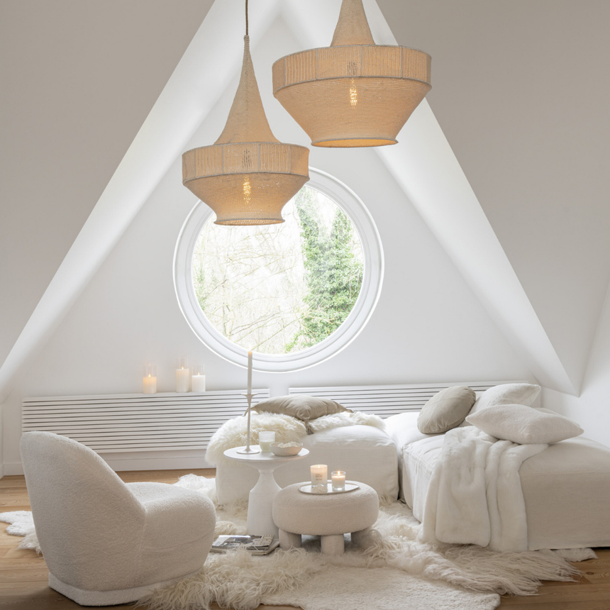 Handknitted szövet függőlámpa