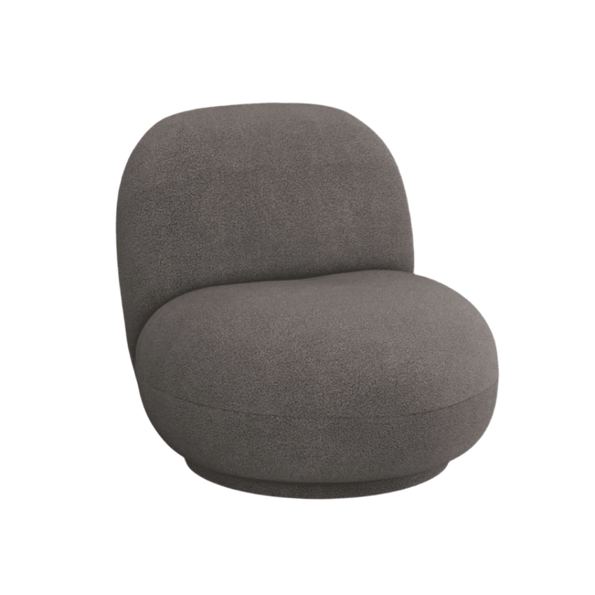 Chuck bouclé swivel armchair