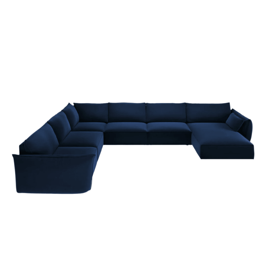 Kaelle U-shaped velvet sofa with left corner unit
