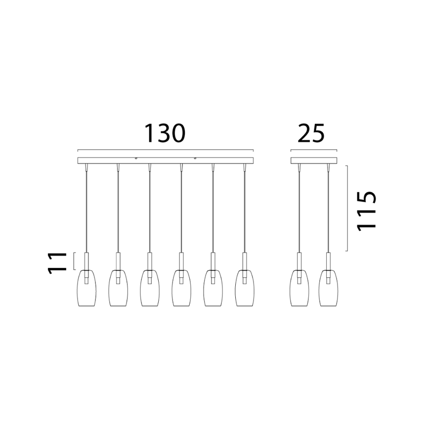 Lido világosszürke üveg függőlámpa