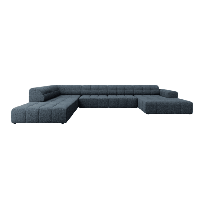 Jennifer U-shaped chenille sofa with right corner unit