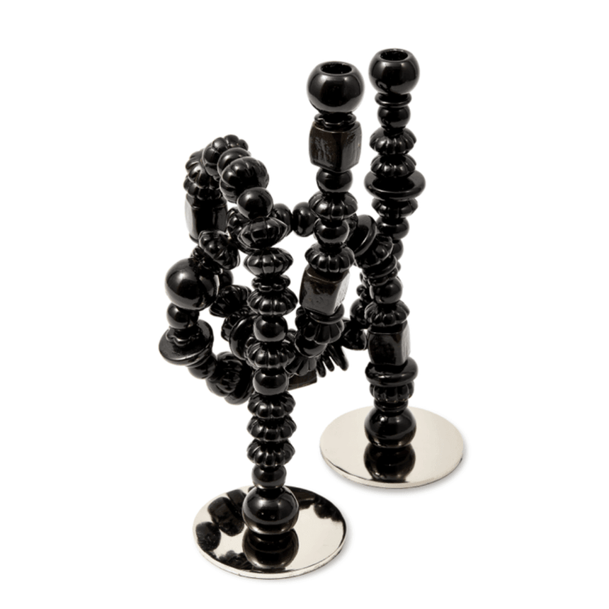Beads metal candle holder
