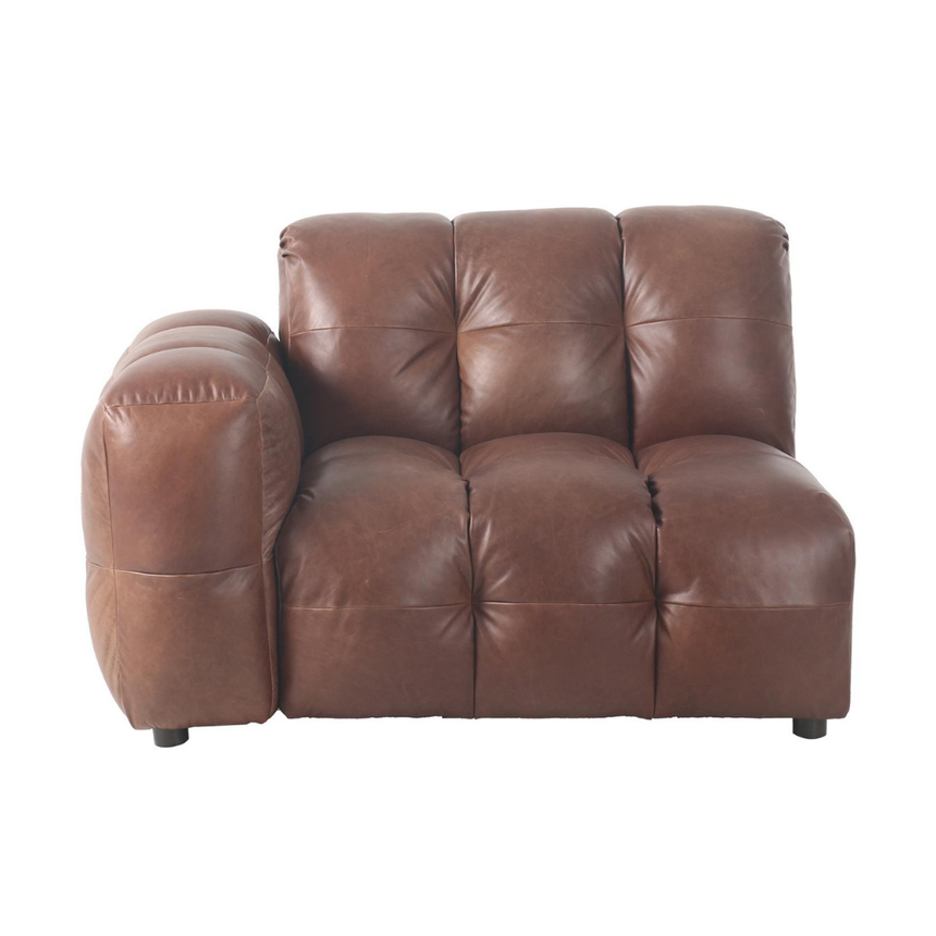 Hackman left-hand leather sofa element