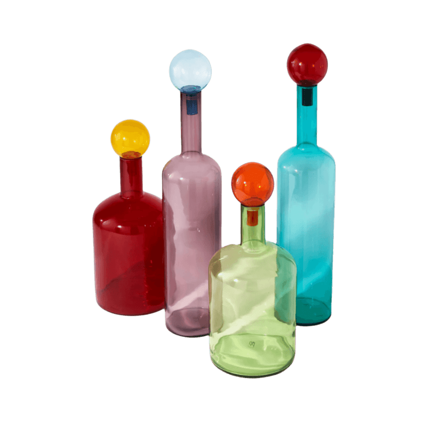 Bubbles and Bottles glass decoration set large