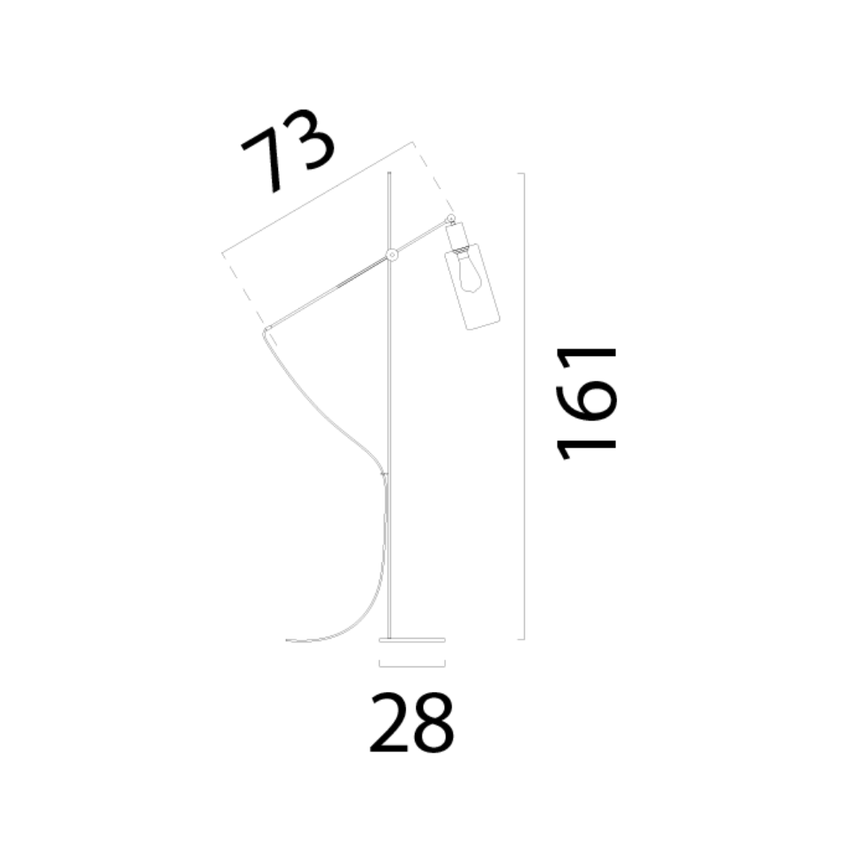 Bounty üveg állólámpa fekete foglalattal 161