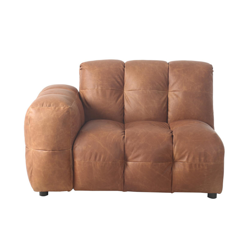 Hackman left-hand leather sofa element