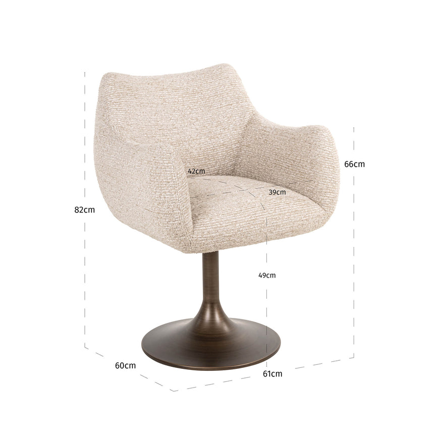 Aldo étkezőszék – Forgó funkcióval, tweed kárpitozással