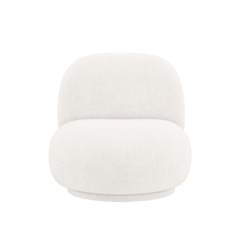 Chuck bouclé swivel armchair