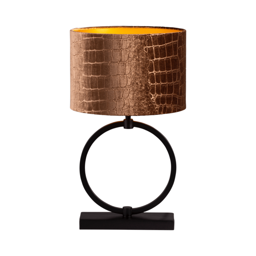 Devon szövet asztali lámpa fekete vázzal 51