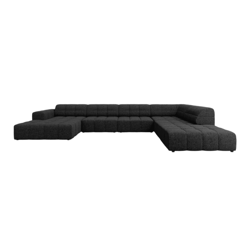 Jennifer U-shaped chenille sofa with right corner unit
