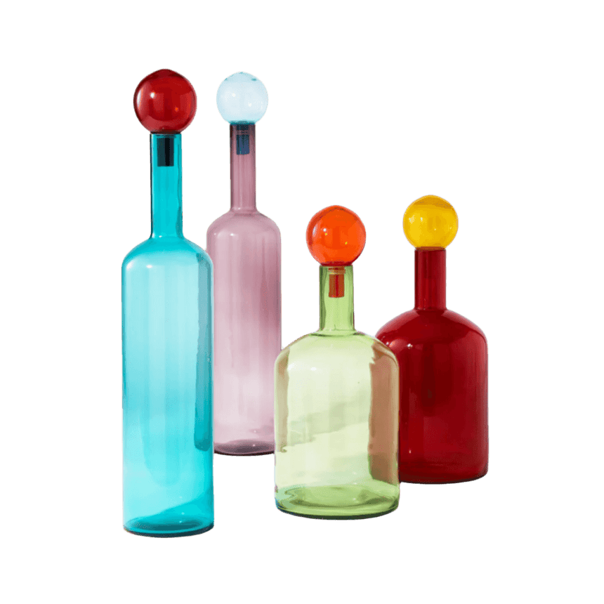 Bubbles and Bottles glass decoration set large