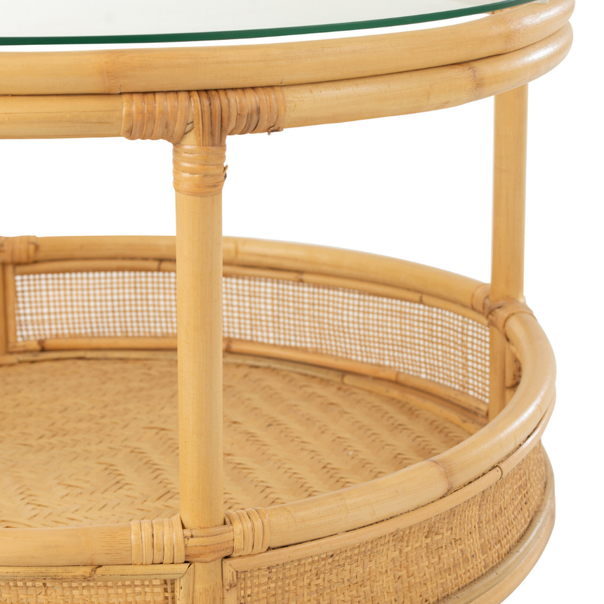 Jovelyne glass coffee table