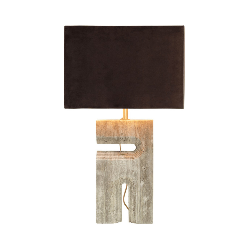 Reso Two limestone table lamp