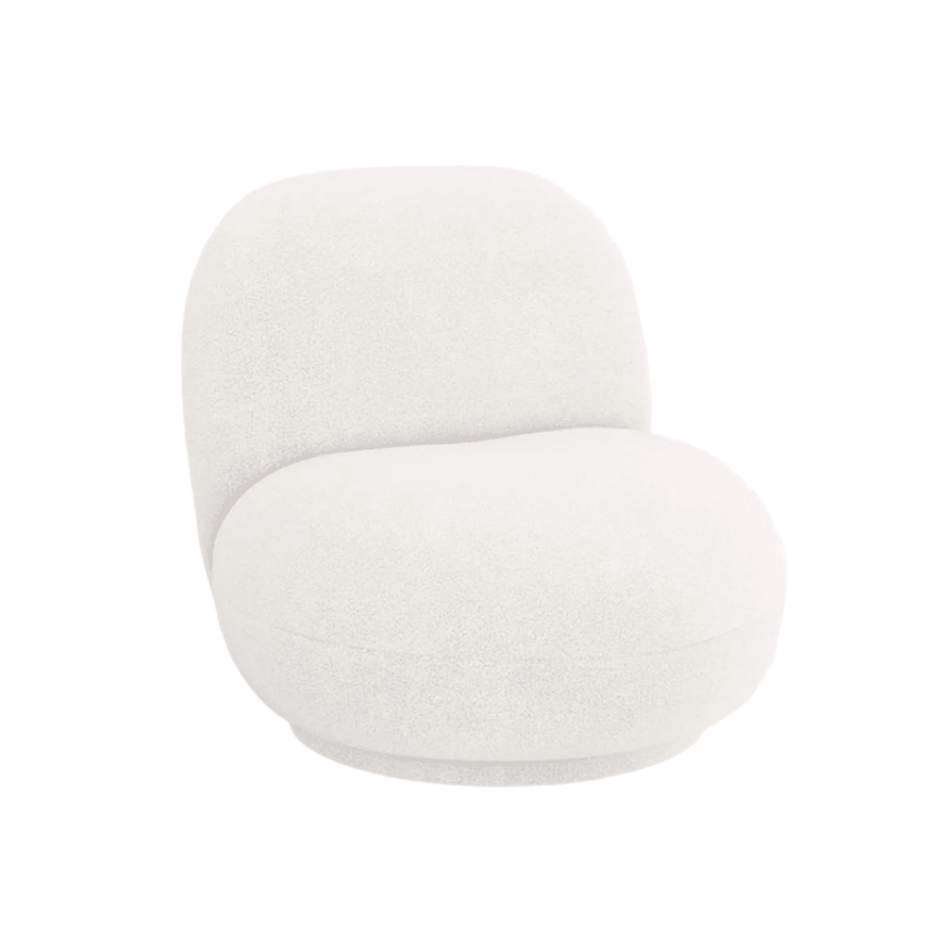 Chuck bouclé swivel armchair