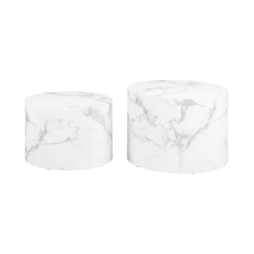 Dice marble effect coffee table set Ø58